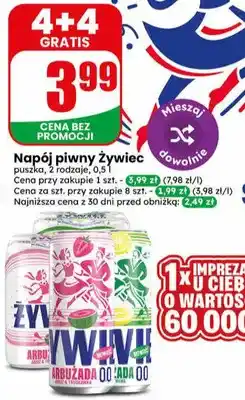 Dino Piwo bezalkoholowe Żywiec Arbużada 0.0% Arbuz & Truskawka puszka oferta
