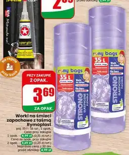 Dino Worki na śmieci zapachowe z taśmą Rymoplast oferta