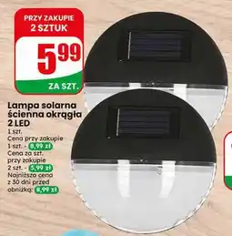 Dino Lampa solarna ścienna okrągła 2 LED oferta