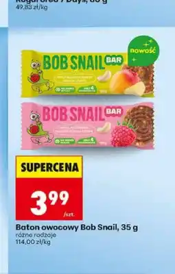 Biedronka Baton owocowy Bob Snail Apple-Raspberry-Cashew oferta