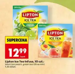 Biedronka Herbata Lipton Ice Tea Infuse black tea peach 10-pak oferta