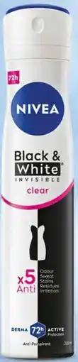 Dino Nivea Black & White Invisible Clear Anti-Perspirant Spray oferta