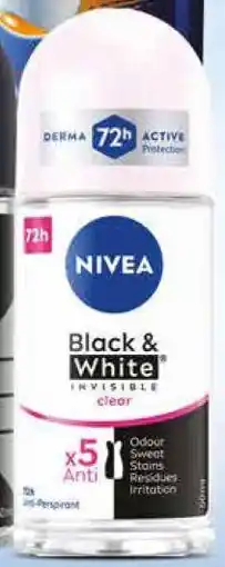 Dino Nivea Black & White Invisible Clear Anti-Perspirant Roll-On oferta