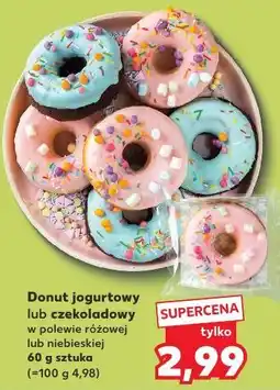 Kaufland Donut jogurtowy lub czekoladowy w polewie różowej lub niebieskiej 60 g sztuka oferta