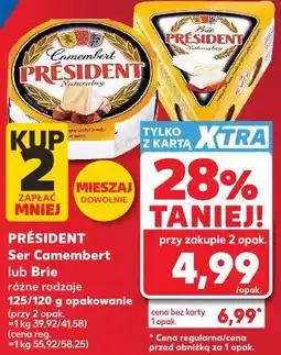 Kaufland PRÉSIDENT Ser Camembert lub Brie różne rodzaje 125/120 g oferta