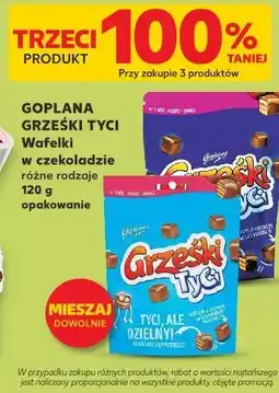 Kaufland Goplana Grześki Tyci Wafelki w czekoladzie różne rodzaje 120 g opakowanie oferta