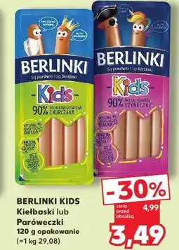 Kaufland BERLINKI KIDS Kiełbaski lub Paróweczki 120 g opakowanie oferta