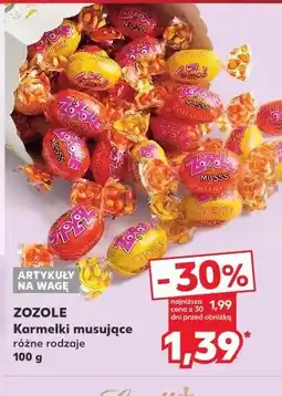 Kaufland Karmelki musujące różne rodzaje 100 g ZOZOLE oferta