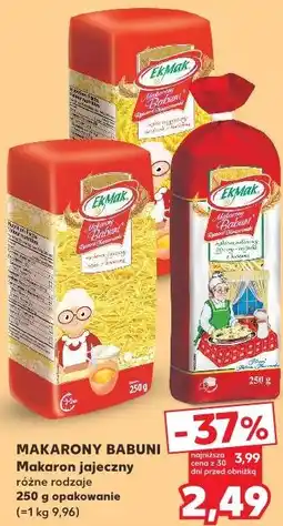 Kaufland Makarony Babuni Makaron jajeczny różne rodzaje oferta