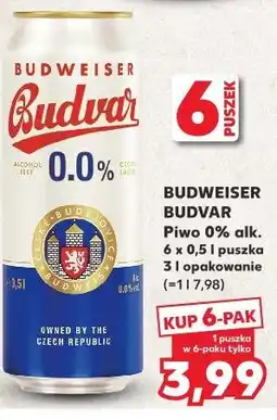 Kaufland BUDWEISER BUDVAR Piwo 0% alk. 6 x 0,5 l puszka oferta