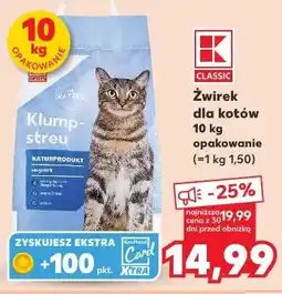 Kaufland Żwirek dla kotów 10 kg opakowanie oferta
