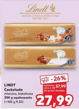 Kaufland LINDT Czekolada mleczna, bakaliowa oferta