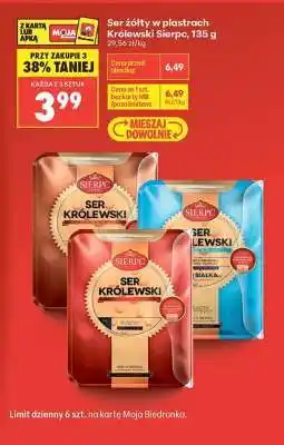 Biedronka Ser żółty w plastrach Królewski Sierpc 135 g oferta