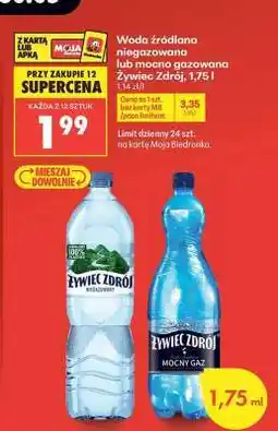Biedronka Woda źródlana niegazowana lub mocno gazowana Żywiec Zdrój, 1,75 l oferta