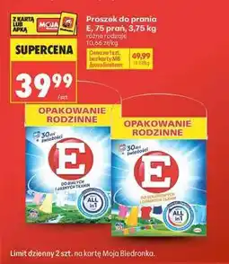 Biedronka Proszek do prania E, 75 prań, 3,75 kg oferta