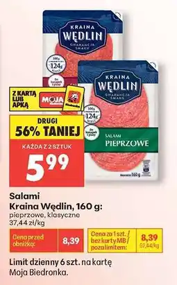 Biedronka Salami Kraina Wędlin , 160 g : oferta