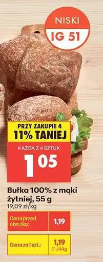 Biedronka Bułka 100 % z mąki żytniej 55 g oferta