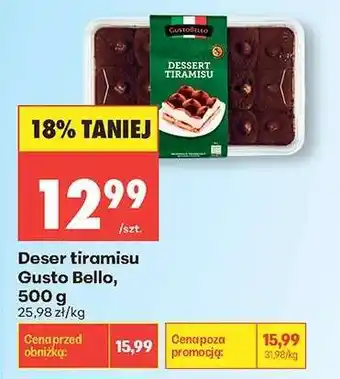 Biedronka Deser tiramisu Gusto Bello 500 g oferta