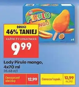 Biedronka Lody Pirulo mango, 4x70 ml oferta