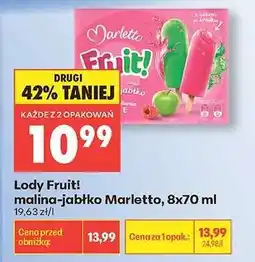 Biedronka Lody Fruit! malina-jabłko Marletto, 8x70 ml oferta