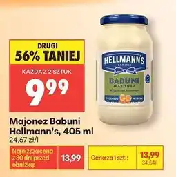 Biedronka Majonez Babuni Hellmann's, 405 ml oferta