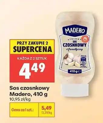 Biedronka Sos czosnkowy Madero , 410 g oferta