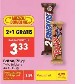 Biedronka Baton, 75 g: Twix, Snickers oferta