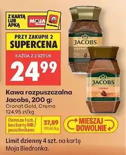Biedronka Kawa rozpuszczalna Jacobs, 200 g oferta