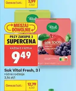 Biedronka Sok Vital Fresh, 3 l oferta