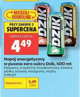 Biedronka Napój energetyczny w puszce zero cukru Dzik, 500 ml oferta