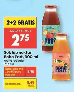 Biedronka Sok lub nektar Bobo Frut, 300 ml oferta