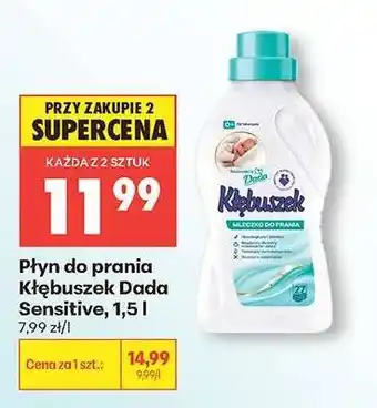 Biedronka Płyn do prania Kłębuszek Dada Sensitive, 1,5 l oferta