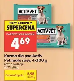 Biedronka Karma dla psa Activ Pet małe rasy, 4x100 g oferta