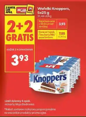 Biedronka Wafelki Knoppers, 5x25 g oferta