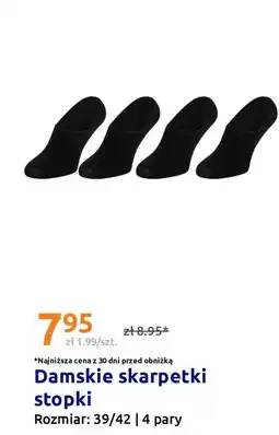 Action Damskie skarpetki stopki Rozmiar: 39/42 | 4 pary oferta