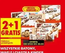 Biedronka WSZYSTKIE BATONY, WAFLE I CIASTKA KINDER oferta