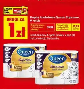 Biedronka Papier toaletowy Queen Supreme, 9 rolek oferta