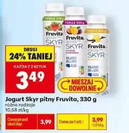Biedronka Jogurt Skyr pitny Fruvita wanilia oferta