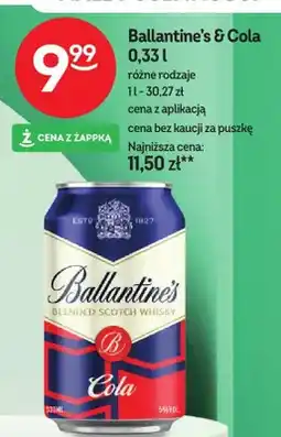 Żabka Whisky Ballantine's & Cola oferta