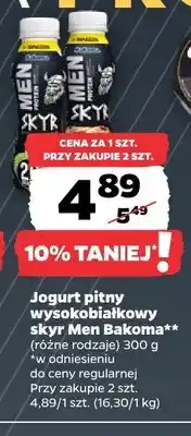Netto Jogurt pitny wysokobiałkowy skyr Men Bakoma oferta