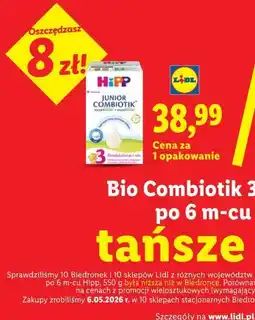 Lidl Bio Combiotik 3 mleko następne po 6 m-cu Hipp oferta