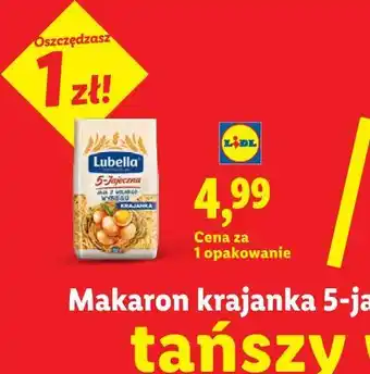 Lidl Makaron krajanka 5-jajeczna Lubella oferta
