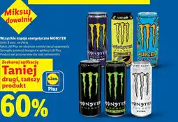 Lidl Wszystkie napoje energetyczne MONSTER oferta