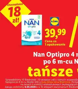 Lidl Nestlé Nan Optipro 4 mleko następne po 6 m-cu oferta