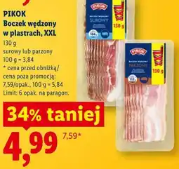 Lidl PIKOK Boczek wędzony w plastrach, XXL oferta