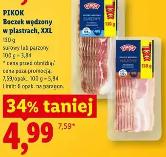 Lidl PIKOK Boczek wędzony w plastrach, XXL oferta