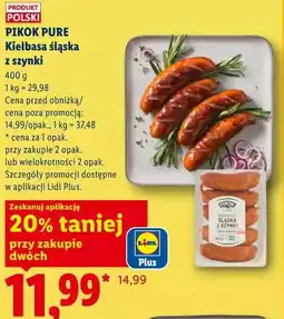 Lidl PIKOK PURE Kiełbasa śląska z szynki oferta