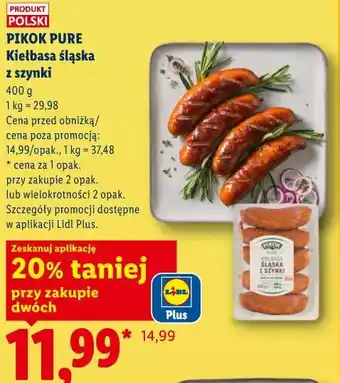Lidl PIKOK PURE Kiełbasa śląska z szynki oferta