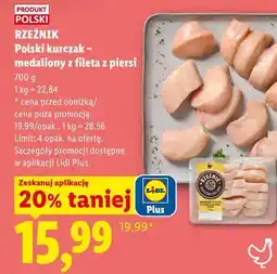 Lidl RZEŹNIK Polski kurczak - medaliony z fileta z piersi oferta
