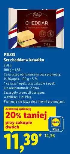 Lidl PILOS Ser cheddar w kawałku oferta